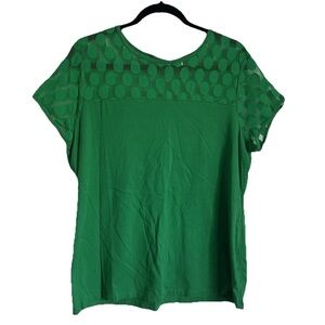 Cato Womens Top Sz 18/20W Mesh St Pattys 🍀 Soft Comfy Preppy Casual Classic